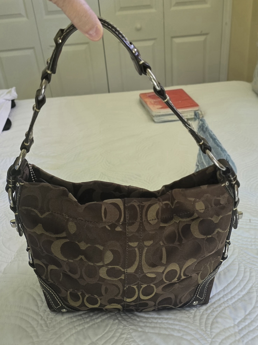 Coach Brown Signature Hobo Shoulder Bag
